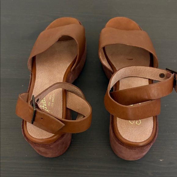 Anthropologie Seychelles Calming Influence Suede Leather Platform Sandal Sz 7.5 - Picture 8 of 16
